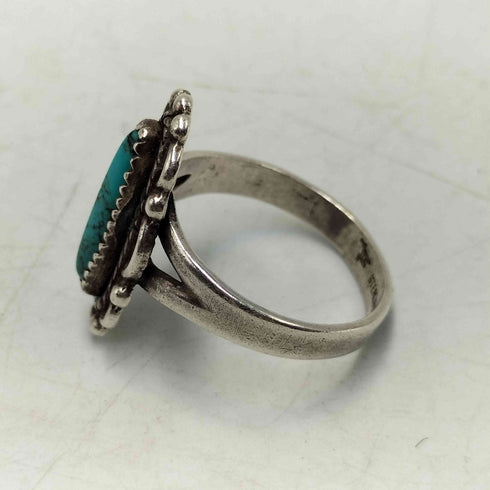 ナバホ NAVAJO ナバホ族 STERLING刻印 ターコイズ ストーンリング Bell Trading Post メンズ
