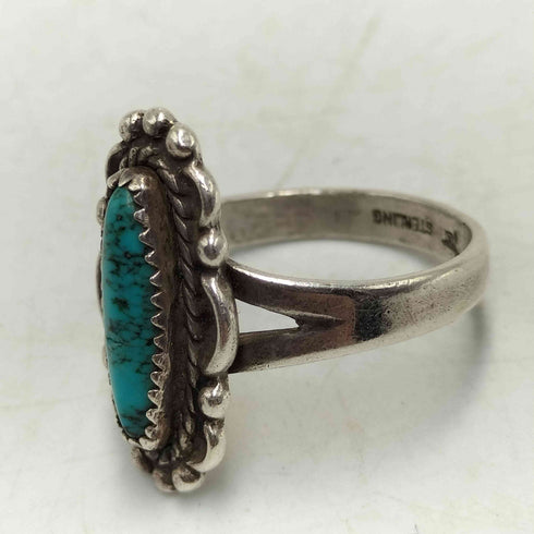ナバホ NAVAJO ナバホ族 STERLING刻印 ターコイズ ストーンリング Bell Trading Post メンズ