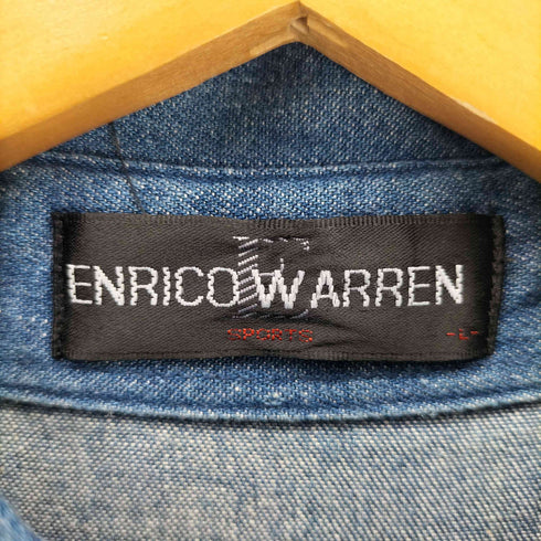 enrico warren エンリコウォーレン 虎刺繍 コットン デニムシャツ casual メンズ