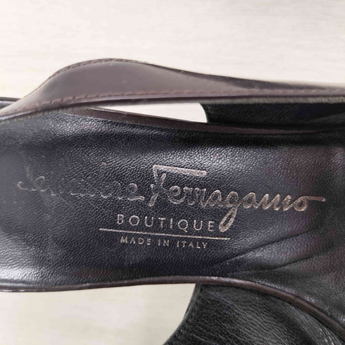 サルヴァトーレフェラガモ Salvatore Ferragamo エナメルトゥ ストラップ パンプス レディース 4 1/2