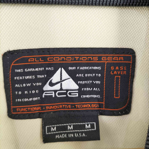ナイキエーシージー NIKE ACG 90s USA製 DRI-FIT センターロゴ 襟付き ラグラン ゲームシャツ ロンT メンズ M