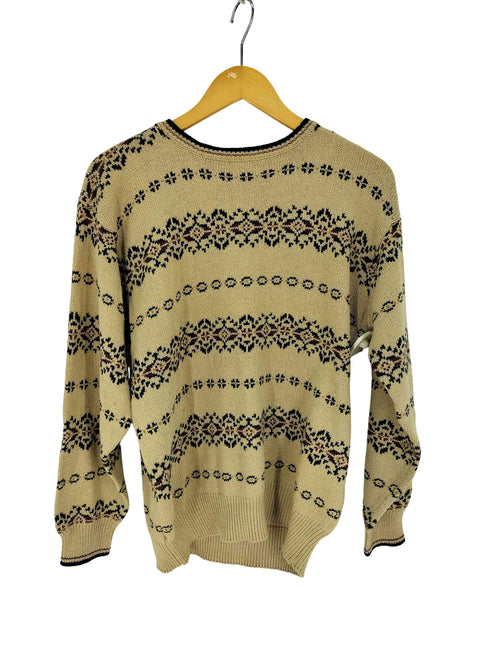ミツミネ MITSUMINE シルクコットン 総柄 クルーネック セーター メンズ import:M