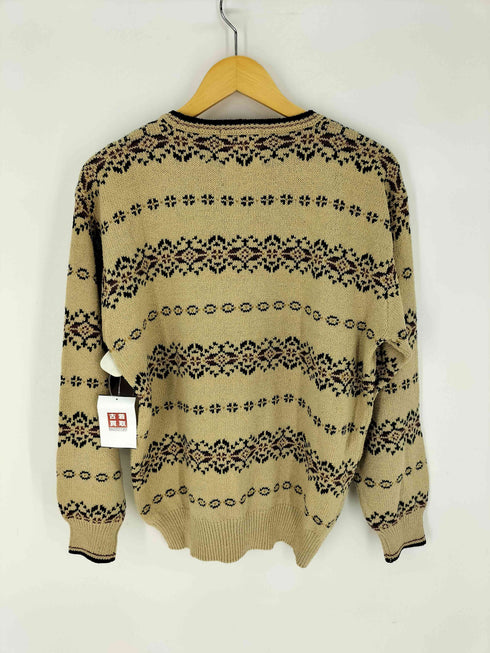 ミツミネ MITSUMINE シルクコットン 総柄 クルーネック セーター メンズ import:M