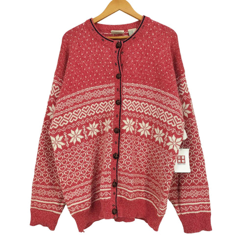 ノーザンリフレクションズ NORTHERN REFLECTIONS 90S ノルディック柄 くるみボタン ニットカーディガン レディース import:XL