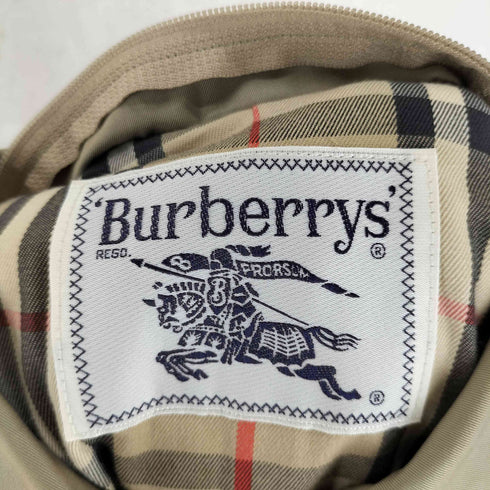 バーバリーズ BURBERRYS 白タグ 裏地ノバチェック 比翼 ステンカラーコート レディース 155