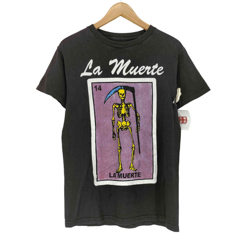 LA MUERTE プリント クルーネック 半袖 Tシャツ メンズ