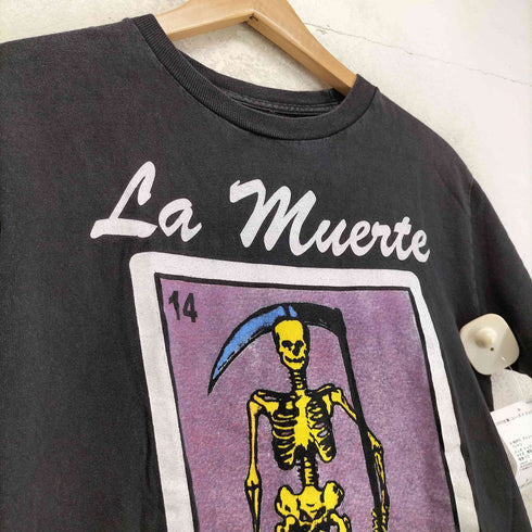 LA MUERTE プリント クルーネック 半袖 Tシャツ メンズ