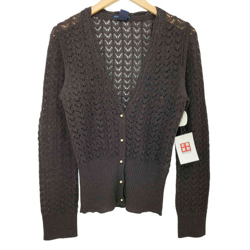 ギャップ Gap 00s OLD ITALIAN MERINO WOOL 透かし編み ウール レース カーディガン レディース import:M