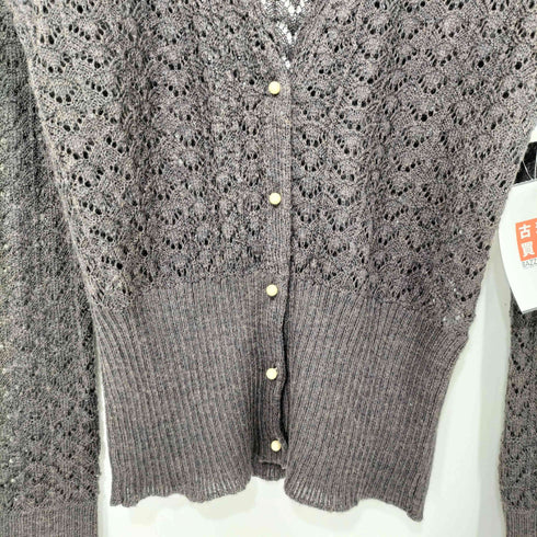 ギャップ Gap 00s OLD ITALIAN MERINO WOOL 透かし編み ウール レース カーディガン レディース import:M