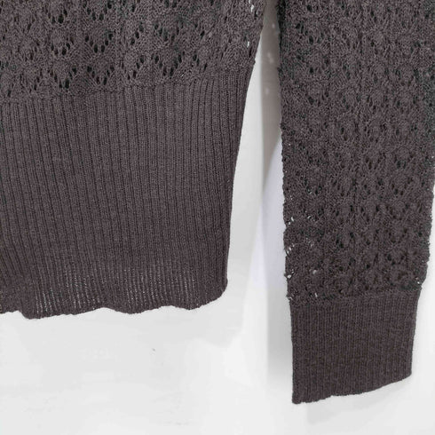 ギャップ Gap 00s OLD ITALIAN MERINO WOOL 透かし編み ウール レース カーディガン レディース import:M
