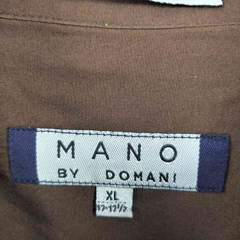 MANO BY DOMANI マノバイドマーニ レーヨンポリ バンドカラー シャツ メンズ XL
