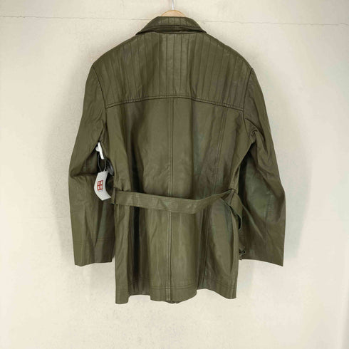 JUBIAN ジュビアン genuine leather リアルレザー 本革 ベルト付 比翼 ジップ ジャケット メンズ M
