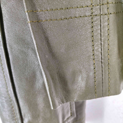 JUBIAN ジュビアン genuine leather リアルレザー 本革 ベルト付 比翼 ジップ ジャケット メンズ M