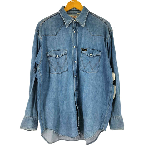 ラングラー Wrangler 70S 長袖デニムウエスタンシャツ メンズ import:L