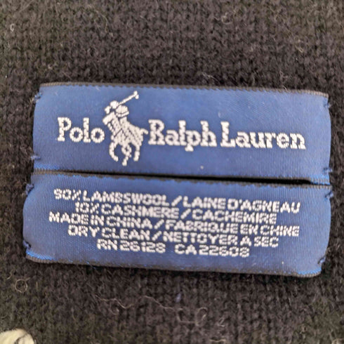 ラルフローレン RALPH LAUREN ウールカシミヤ混紡 ボーダー柄 マフラー レディース