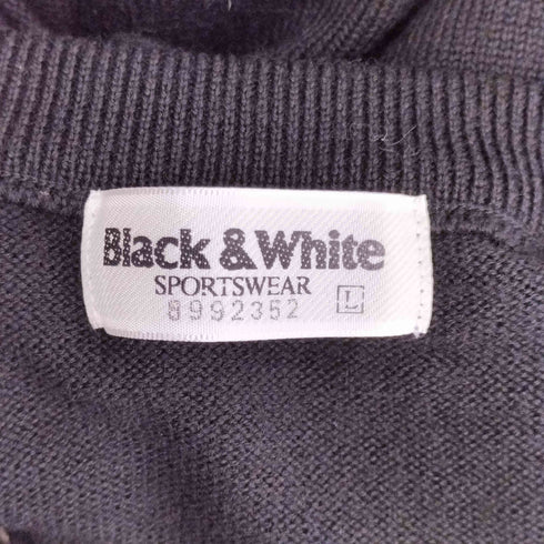 ブラックアンドホワイト BLACK&WHITE 犬柄 クルーネックニット レディース import:L