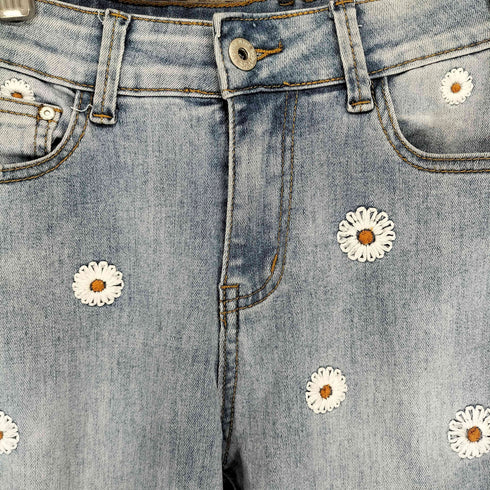 ThCreasa ティ・クリーサ フラワー 刺繍 フレアデニム パンツ レディース JPN:M