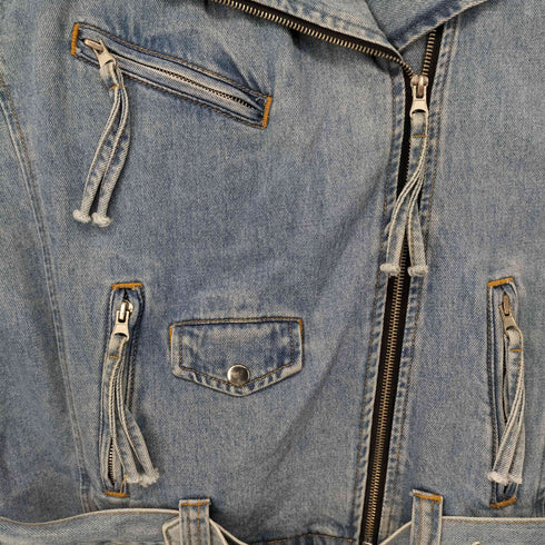 フォーエバー21 FOREVER 21 デニムライダースジャケット レディース import:S