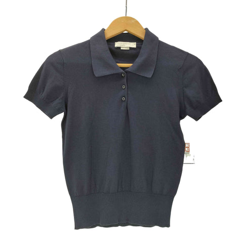 ジョンスメドレー JOHN SMEDLEY 現行タグ 別注 MADE IN ENGLAND SEA ISLAND COTTON 英国製 半袖 ポロ ニット セーター レディース