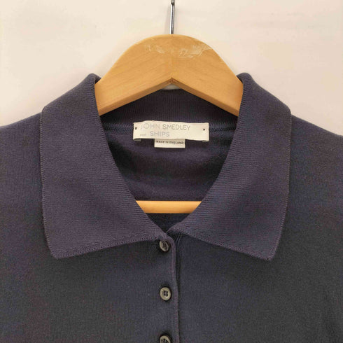ジョンスメドレー JOHN SMEDLEY 現行タグ 別注 MADE IN ENGLAND SEA ISLAND COTTON 英国製 半袖 ポロ ニット セーター レディース