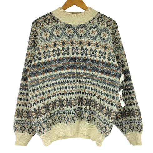 NO-EXCESS ウール アクリル 総柄モックネックニット メンズ import:M