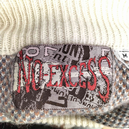 NO-EXCESS ウール アクリル 総柄モックネックニット メンズ import:M