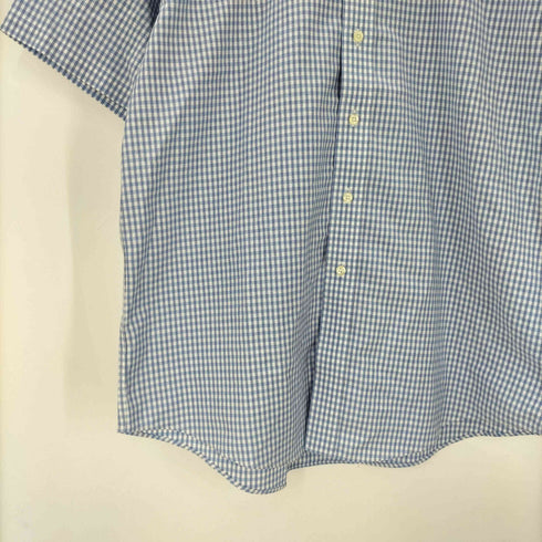 ブルックスブラザーズ 346 BROOKS BROTHERS SUPIMA COTTON スーピマ コットン ロゴ 刺繍 ギンガムチェック ボタンダウン 半袖 シャツ メンズ import:L