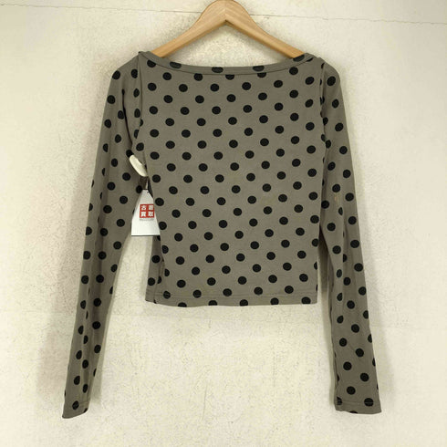 ドゥロワー Drawer Dots Boat Neck Long Tee ドッツ ボートネック ロング ティー レディース