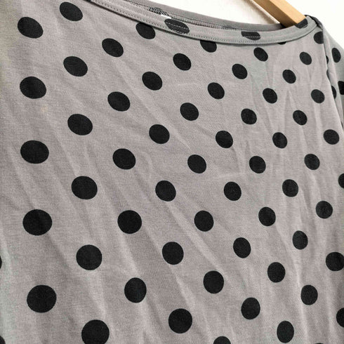 ドゥロワー Drawer Dots Boat Neck Long Tee ドッツ ボートネック ロング ティー レディース
