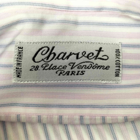 Charvet マルチストライプ 長袖 ドレス シャツ メンズ 38