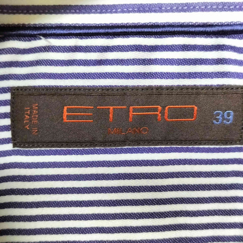 エトロミラノ ETRO MILANO マルチストライプ 長袖 シャツ メンズ 39