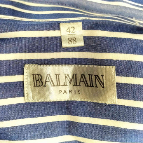 バルマンパリ BALMAIN PARIS 長袖 ストライプシャツ メンズ FR:42