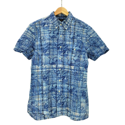 ラルフローレン RALPH LAUREN 現行タグ ポニー無し SLIM FIT 総柄 チェック フラワー ボタニカル 半袖 シャツ メンズ import:M