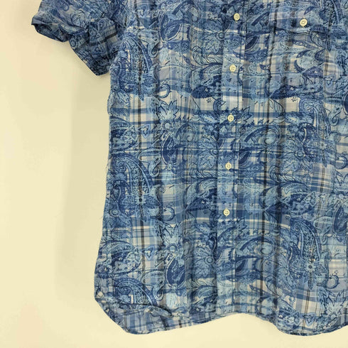 ラルフローレン RALPH LAUREN 現行タグ ポニー無し SLIM FIT 総柄 チェック フラワー ボタニカル 半袖 シャツ メンズ import:M
