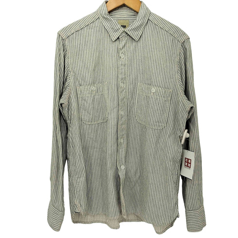 エフオービーファクトリー FOB FACTORY コットン ストライプ ワーク シャツ メンズ JPN:2