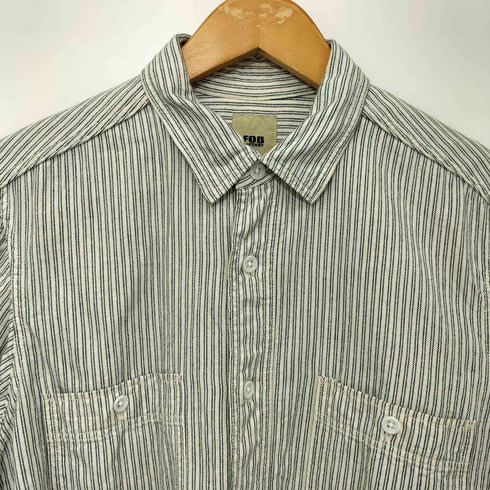 エフオービーファクトリー FOB FACTORY コットン ストライプ ワーク シャツ メンズ JPN:2