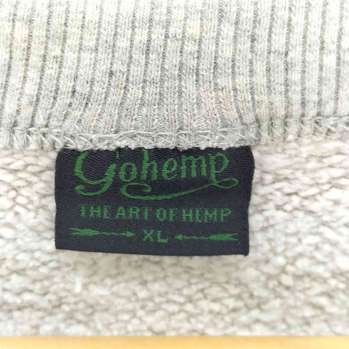 ゴーヘンプ GOHEMP ヘンプ混 プリント スウェット トレーナー メンズ XL
