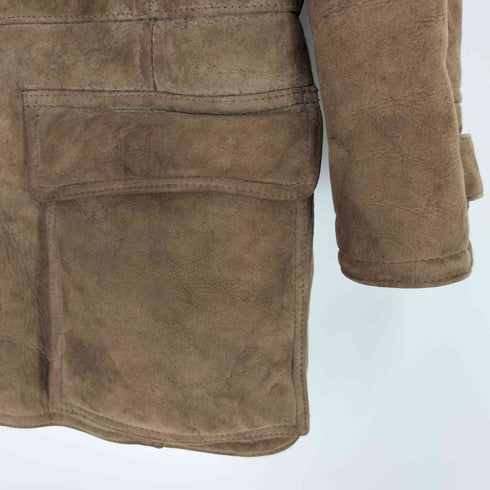 HIDE SHOP ニュージーランド製 WOOL-N-SUEDE YKK片爪 ボマージャケット ムートンジャケット メンズ 38 97cm