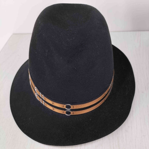 PHILIP TREACY 裏地レオパード ベルト刺繍 ベロア ハット メンズ