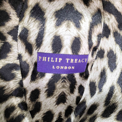 PHILIP TREACY 裏地レオパード ベルト刺繍 ベロア ハット メンズ