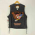 ハーレーダビッドソン HARLEY-DAVIDSON 00S OLD PATHWAY LEATHER VEST 本革 パスウェイ リアル レザー ベスト サイド レースアップ イーグル ファイヤー スカル 刺繍 Y2K メンズ import:L
