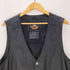 ハーレーダビッドソン HARLEY-DAVIDSON 00S OLD PATHWAY LEATHER VEST 本革 パスウェイ リアル レザー ベスト サイド レースアップ イーグル ファイヤー スカル 刺繍 Y2K メンズ import:L