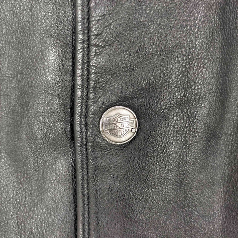 ハーレーダビッドソン HARLEY-DAVIDSON 00S OLD PATHWAY LEATHER VEST 本革 パスウェイ リアル レザー ベスト サイド レースアップ イーグル ファイヤー スカル 刺繍 Y2K メンズ import:L