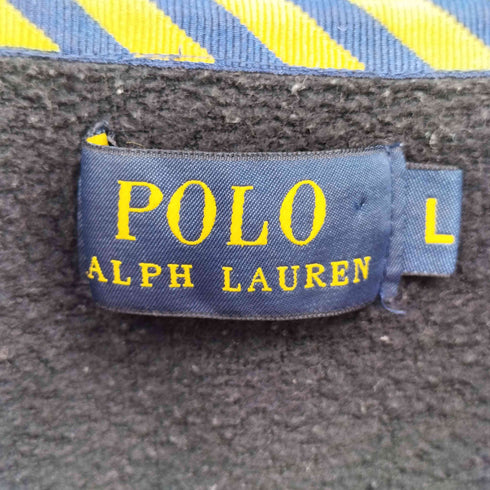 ポロラルフローレン POLO RALPH LAUREN Hanes ボディ ポニー刺繍 リブボーダー クルーネック スウェット ルームウェア メンズ import:L