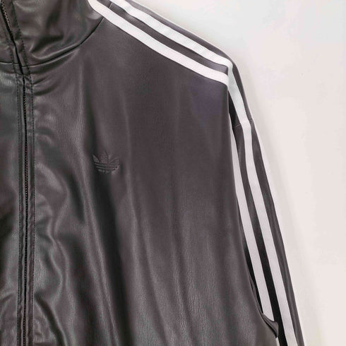 アディダスオリジナルス adidas Originals PLEATHER 3STRIPES TRACK TOP フェイクレザー プレザー 3ストライプ トラック トップ ブルゾン ジャケット メンズ import:M
