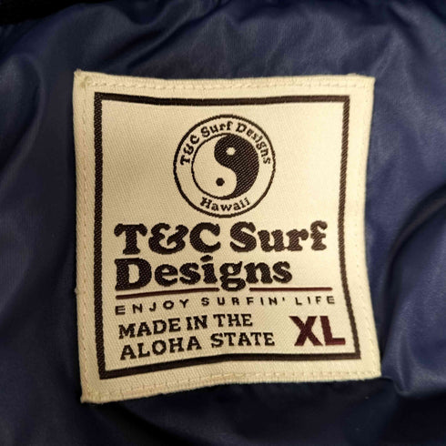 タウンアンドカントリー TOWN & COUNTRY T&C SURF DESIGN ロゴワッペン フード着脱可 フーデット 中綿ジャケット メンズ import:XL