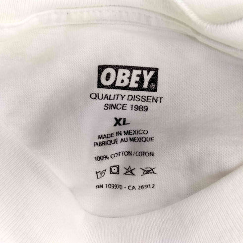 オベイ OBEY LISTEN TO THE BEST GRAPHIC TEE グラフィック Tシャツ メンズ XL