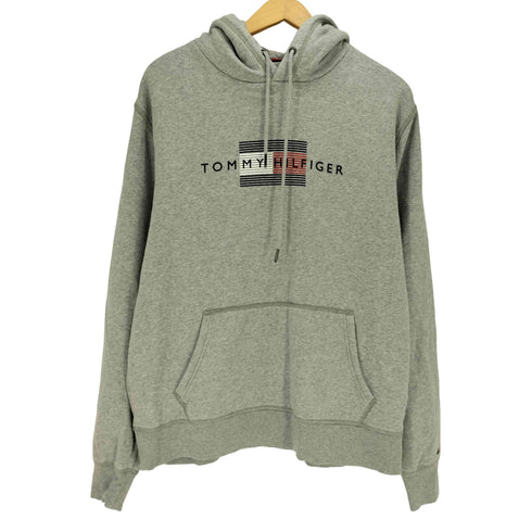 トミーヒルフィガー TOMMY HILFIGER ORGANIC COTTON BLEND ロゴプリント プルオーバーパーカー メンズ import:XL