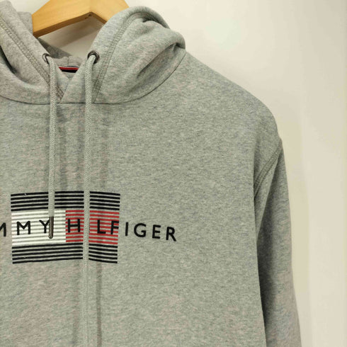 トミーヒルフィガー TOMMY HILFIGER ORGANIC COTTON BLEND ロゴプリント プルオーバーパーカー メンズ import:XL