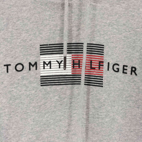 トミーヒルフィガー TOMMY HILFIGER ORGANIC COTTON BLEND ロゴプリント プルオーバーパーカー メンズ import:XL